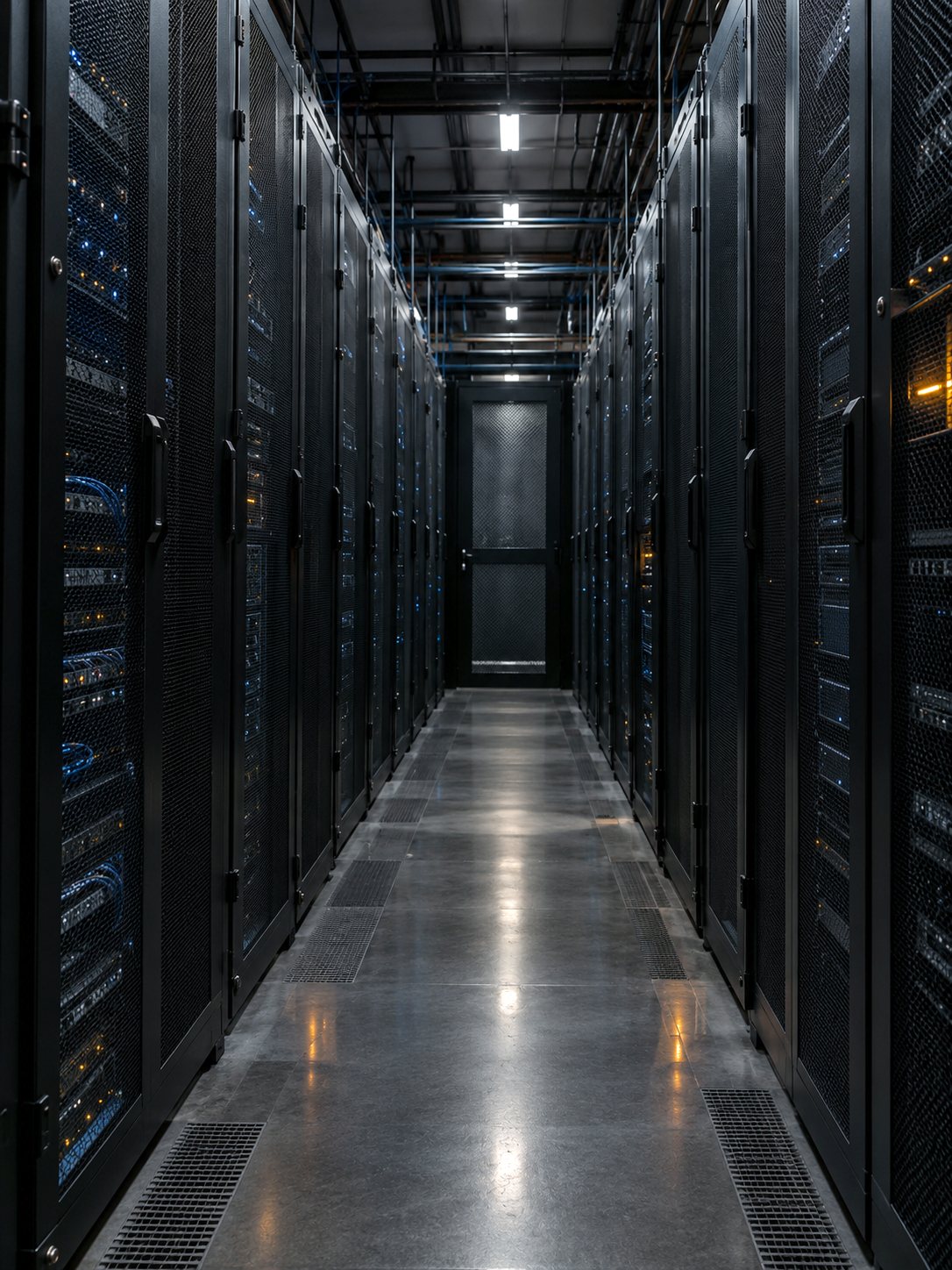 Server aisle inside a data center