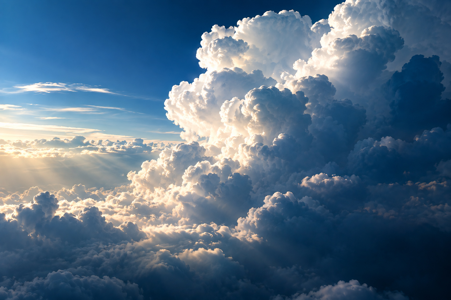 Open sky and cloud formations