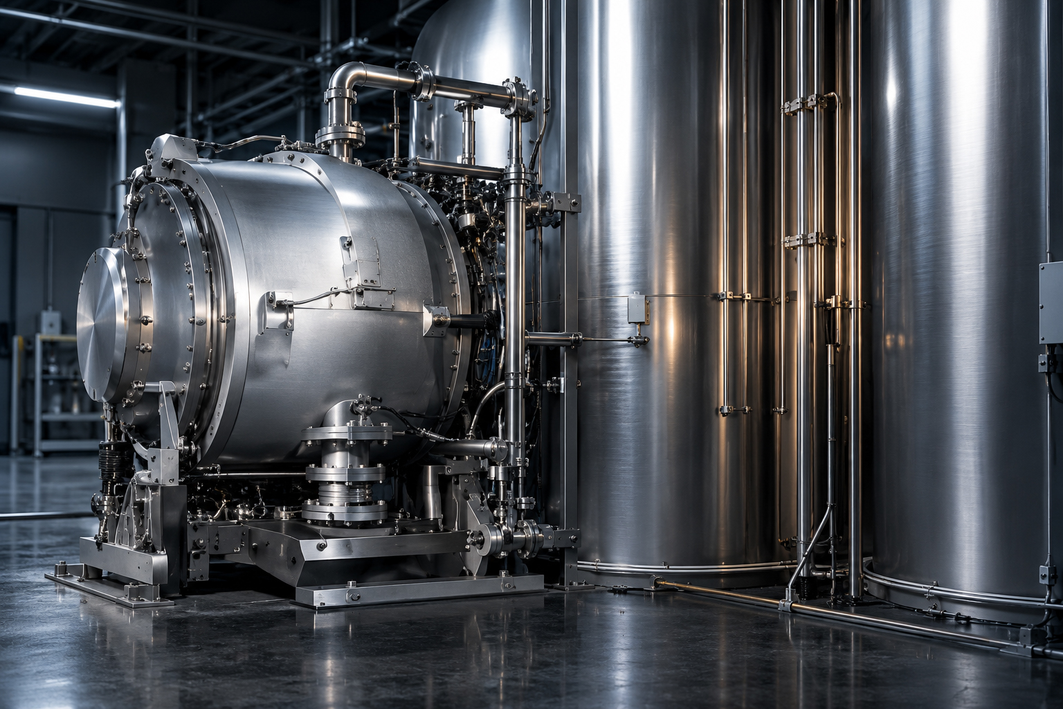 Process vessels inside a conditioning plant