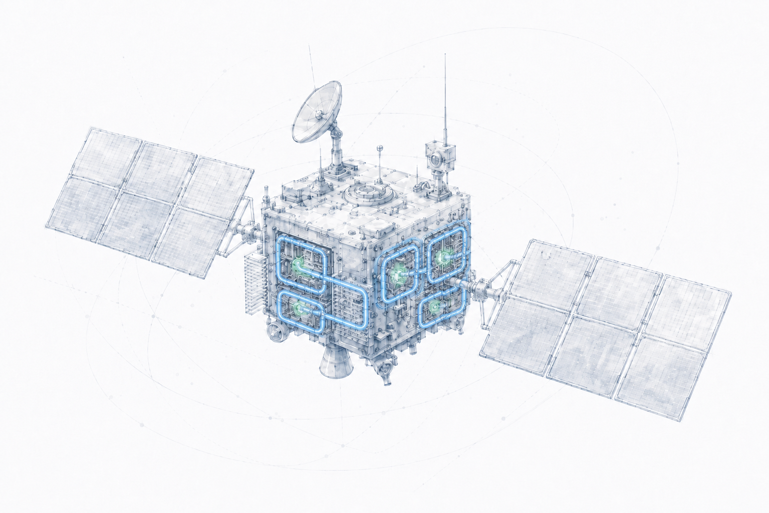 CryoFlux closed-loop governed cold architecture integrated into orbital satellite bus electronics bays